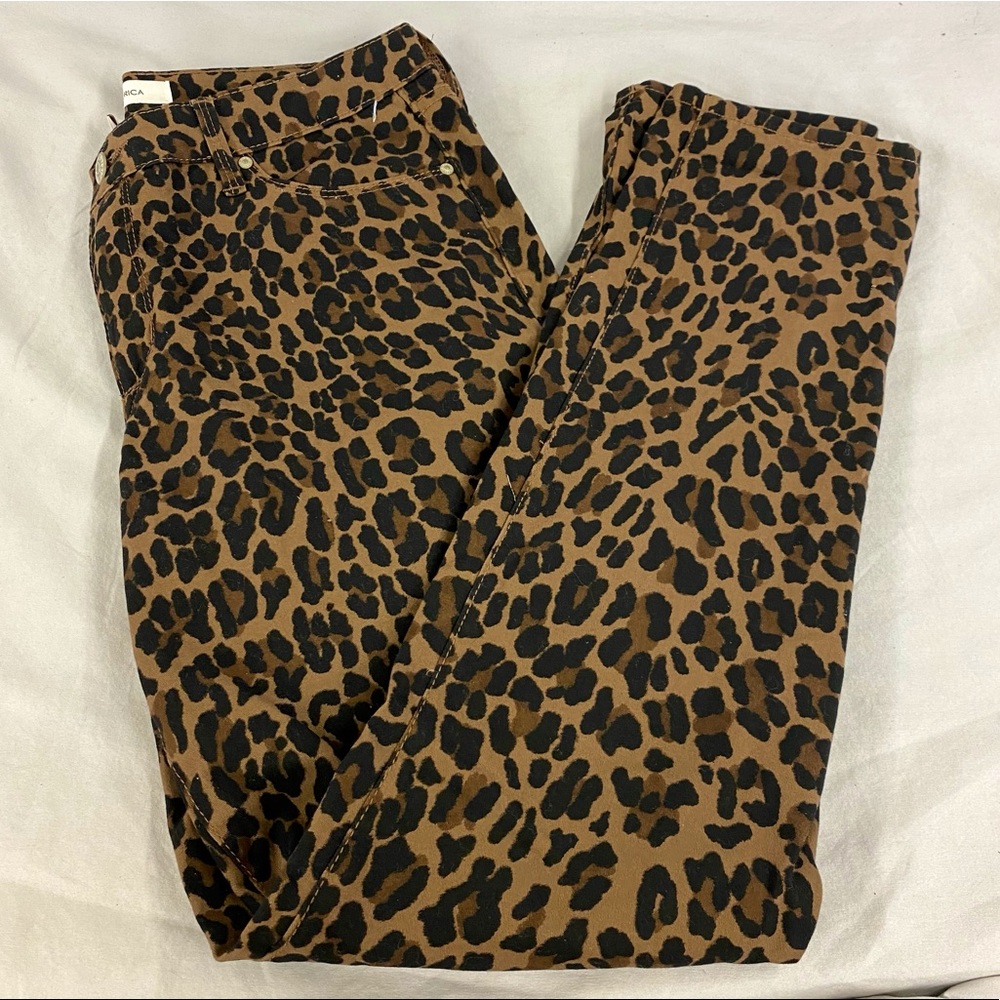 Vintage America Leopard Print Skinny Jeans